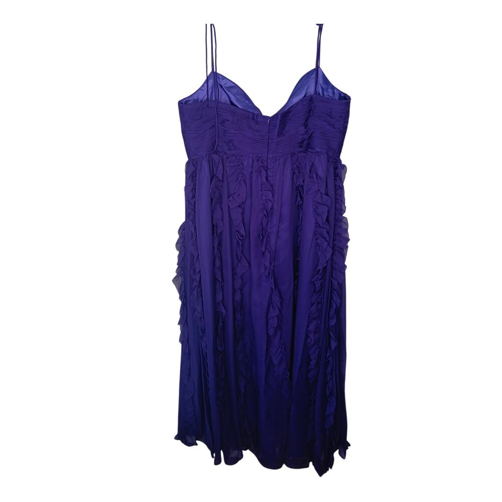 New with Tags Mac Duggal 68543 Purple Ruffle Gown Sz 18W Formal Evening Dress - Picture 4 of 16